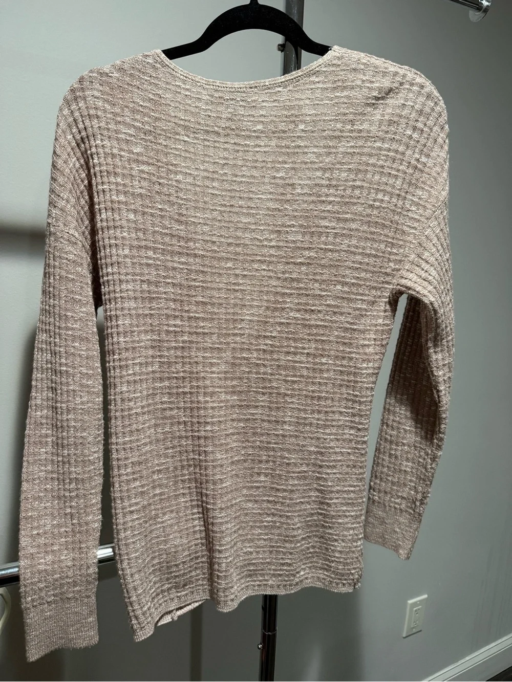 Express Taupe Wrap-Front V-Neck Sweater